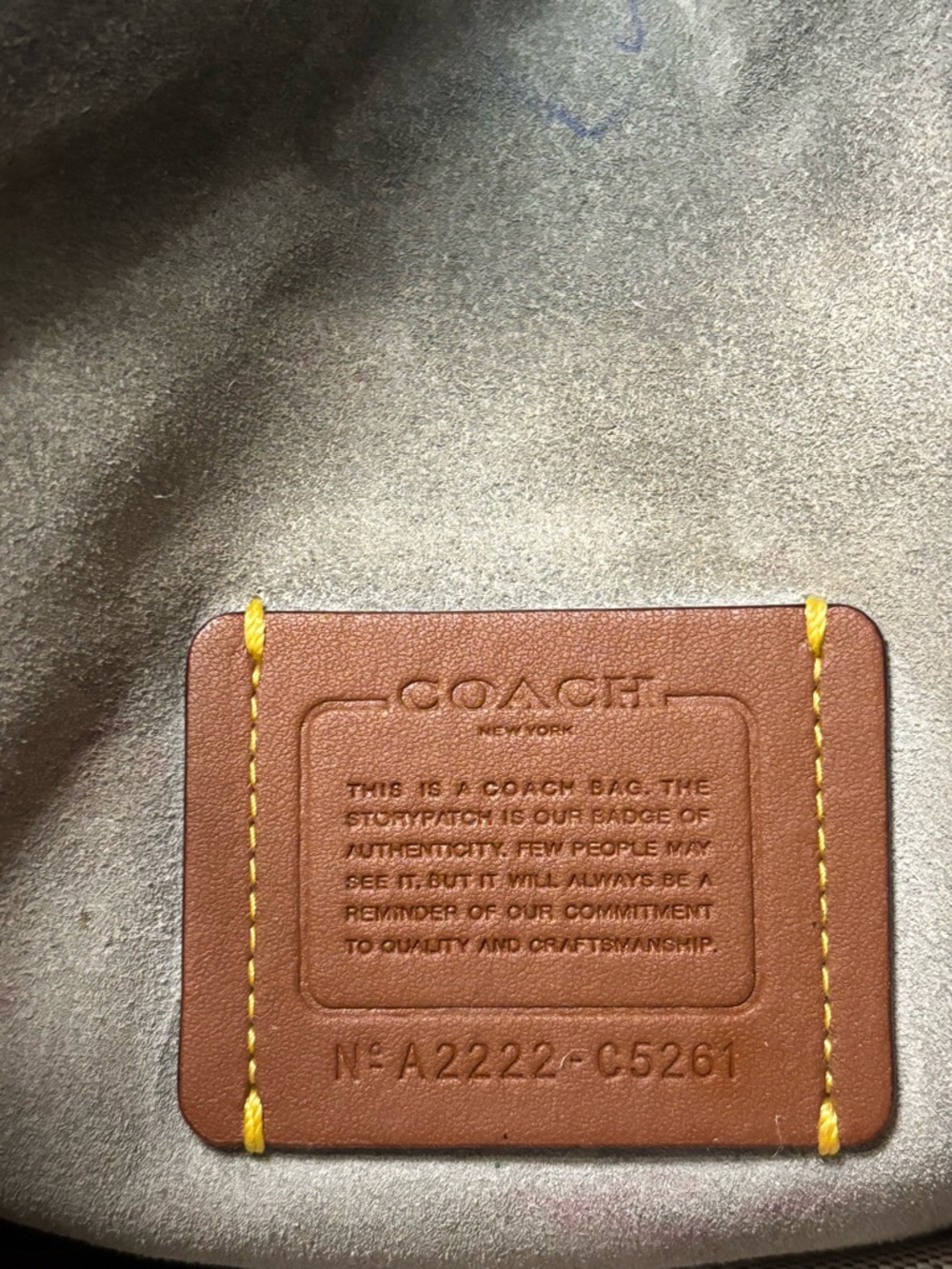 Gray Leather Coach Shoulder Bag with Gold Hardware - Picture 2 of 4